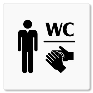 WC muži, 80x80mm, bílá, Nevada